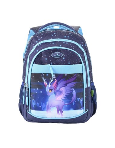 Ghiozdan scoala Ecada 614009, 4 compartimente, 41 × 31 × 16 cm, Mystic Deer