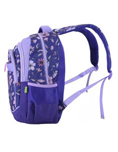 Ghiozdan scoala Ecada 61441, 4 compartimente, 41 × 31 × 16 cm, Motiv Flower 2