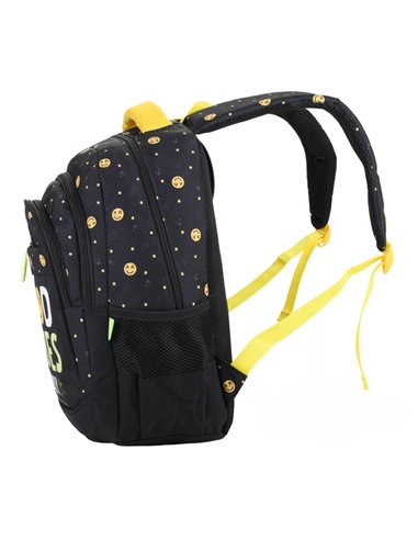 Ghiozdan scoala Ecada 61440, 4 compartimente, 41 × 31 × 16 cm, Motiv Good vibes