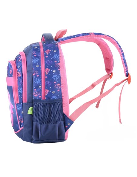 Ghiozdan scoala Ecada 614010, 4 compartimente, 41 x 31 x 16 cm, Motiv U & ME