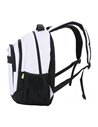 Ghiozdan scoala Ecada 61449, 4 compartimente, 41 x 31 x 16 cm, Alb/Negru