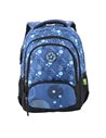Ghiozdan scoala Ecada 614510, 4 compartimente, 41 × 31 × 16 cm, Albastru