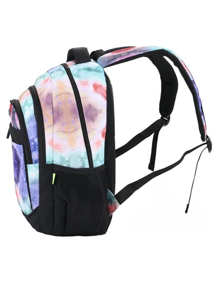 Ghiozdan scoala Ecada 61446, 4 compartimente, 46 x 32 x 18 cm, Multicolor
