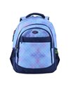 Ghiozdan scoala Ecada 61444, 4 compartimente, 46 x 32 x 18 cm, Albastru-Roz/Mov