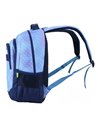 Ghiozdan scoala Ecada 61444, 4 compartimente, 46 x 32 x 18 cm, Albastru-Roz/Mov