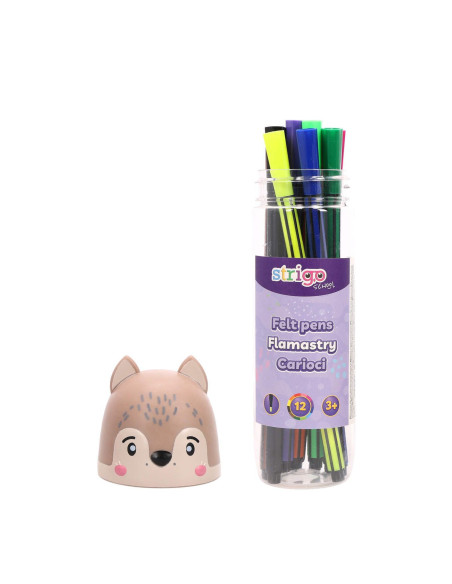 SSC479,Carioci lavabile Strigo SSC479, cutie Lup, 12 culori