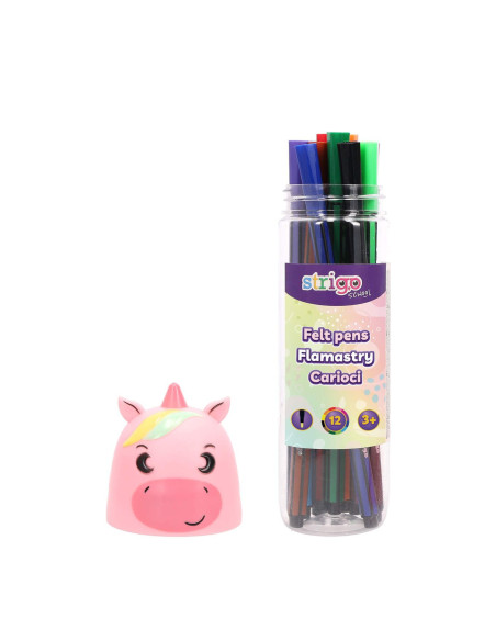 SSC480,Carioci lavabile Strigo SSC480, cutie Unicorn, 12 culori