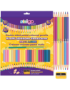 SSC352,Creioane colorate duble, Strigo SSC352, 24 bucati, 48 culori Pastel, triunghiulare, cu ascutitoare