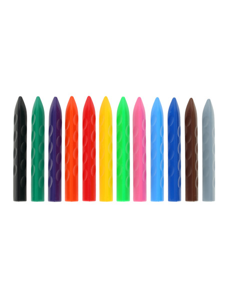 SSC399,Creioane colorate Strigo SSC399 triunghiulare, plastic, 12 culori