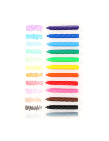 SSC399,Creioane colorate Strigo SSC399 triunghiulare, plastic, 12 culori