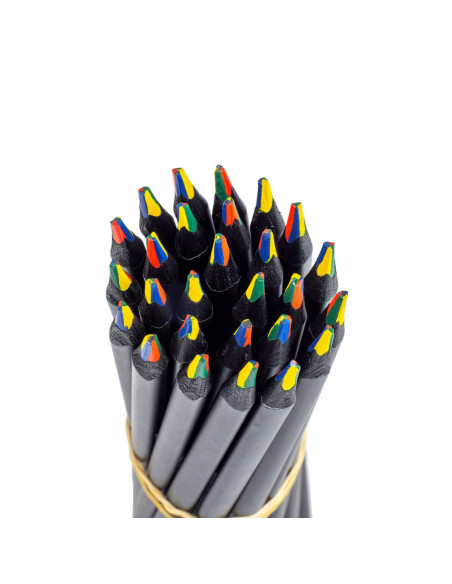 SSC111,Creioane colorate Strigo SSC111, multicolor, lemn negru