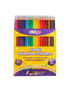 SSC115,Creioane colorate Strigo SSC115, 24 culori, cu ascutitoare 2