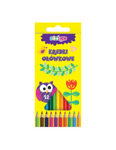 SSC001,Creioane colorate Strigo SSC001, triunghiulare, 12 culori