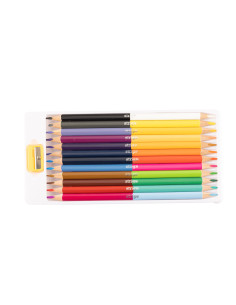 SSC116,Creioane colorate duble, Strigo SSC116, 12 bucati, 24 culori, triunghiulare, cu ascutitoare 2