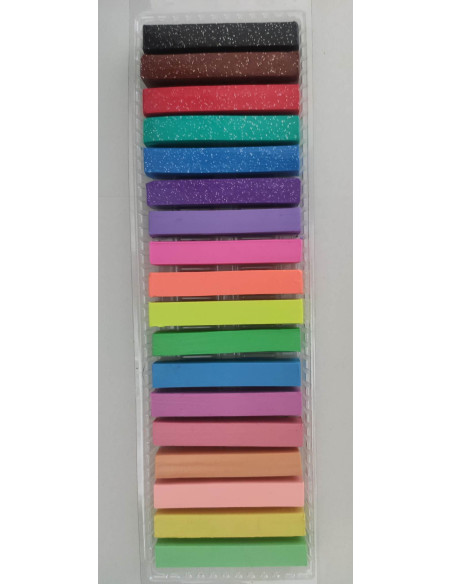 SSC336,Plastilina Strigo SSC336, 18 culori mix (6 x neon, 6 x pastel, 6 x cu sclipici)