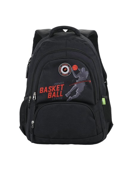 Ghiozdan scoala Ecada 61494, 4 compartimente, 46 x 32 x 18 cm, Basketball