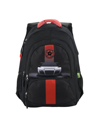 Ghiozdan scoala Ecada 61498, 4 compartimente, 46 x 32 x 18 cm, Racing Power