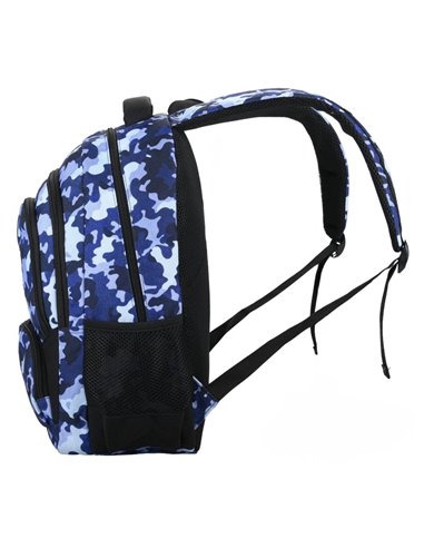 Ghiozdan scoala Ecada 61496, 4 compartimente, 46 x 32 x 18 cm, Motiv Camuflaj