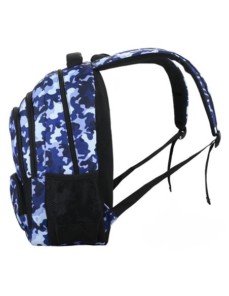 Ghiozdan scoala Ecada 61496, 4 compartimente, 46 x 32 x 18 cm, Motiv Camuflaj