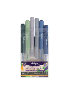 SSC435,Markere acrilice Strigo SSC435 tip pensula, 6 culori 2