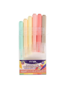 SSC432,Markere acrilice Strigo SSC432 tip pensula, 6 culori 2