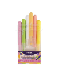 SSC430,Markere acrilice Strigo SSC430 tip pensula, 6 culori 2