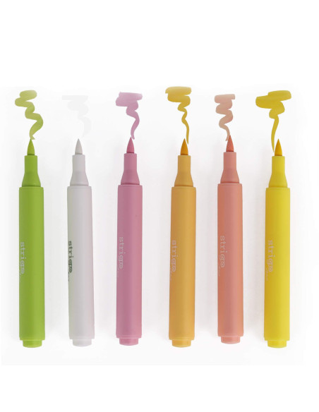 SSC430,Markere acrilice Strigo SSC430 tip pensula, 6 culori