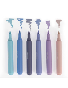 SSC431,Markere acrilice Strigo SSC431 tip pensula, 6 culori 2