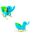 ROB-XL-503,Elefant balansoar pentru bebelusi, lemn + plus, albastru, 60x34x45 cm
