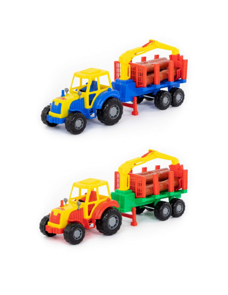 ROB-35295,Tractor cu remorca lemne, 46,6x13,4x20 cm, Polesie