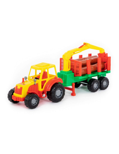 ROB-35295,Tractor cu remorca lemne, 46,6x13,4x20 cm, Polesie