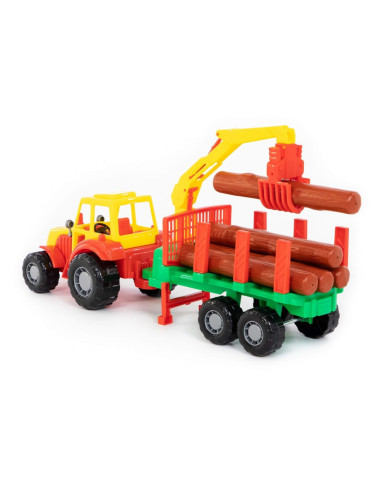 ROB-35295,Tractor cu remorca lemne, 46,6x13,4x20 cm, Polesie