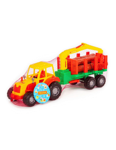 ROB-35295,Tractor cu remorca lemne, 46,6x13,4x20 cm, Polesie