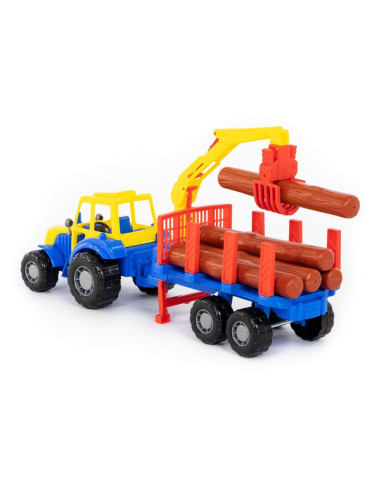 ROB-35295,Tractor cu remorca lemne, 46,6x13,4x20 cm, Polesie