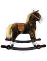 ROB-XL-109-W,Calut balansoar, lemn + plus, espresso, cu rotile, 74x33x62 cm