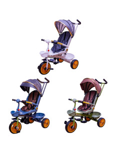 ROB-M008,Tricicleta cu pedale, maner si parasolar