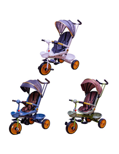ROB-M008,Tricicleta cu pedale, maner si parasolar