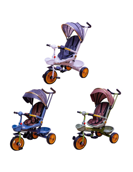 ROB-M008,Tricicleta cu pedale, maner si parasolar