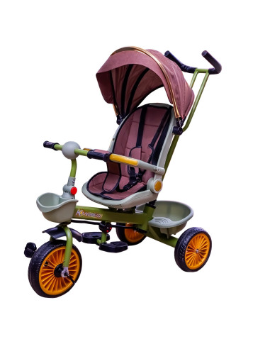 ROB-M008,Tricicleta cu pedale, maner si parasolar