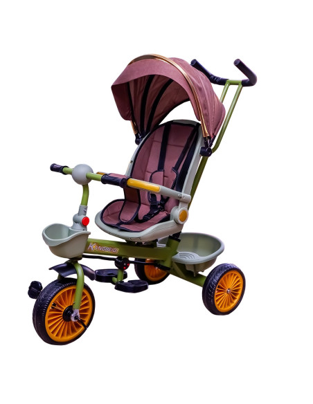 ROB-M008,Tricicleta cu pedale, maner si parasolar
