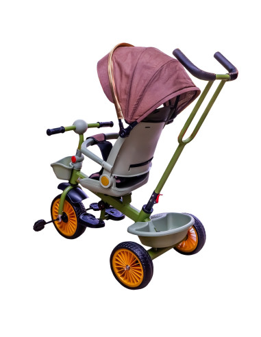 ROB-M008,Tricicleta cu pedale, maner si parasolar