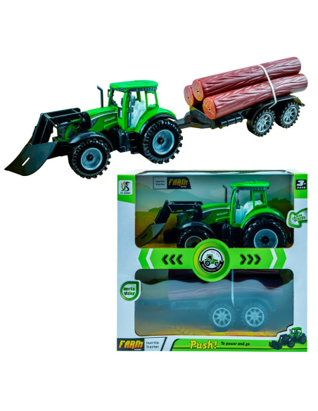 ROB-0488-556,Tractor cu frictiune si remorca lemne