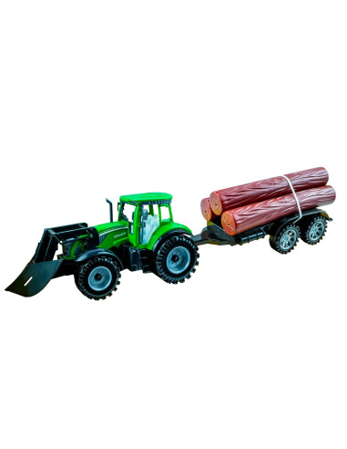 ROB-0488-556,Tractor cu frictiune si remorca lemne