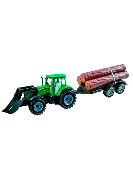ROB-0488-556,Tractor cu frictiune si remorca lemne