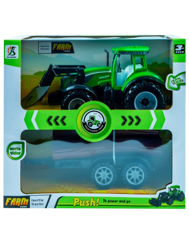 ROB-0488-556,Tractor cu frictiune si remorca lemne