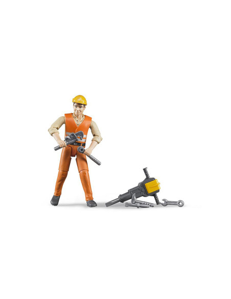 BR60020,Bruder - Figurina Muncitor Constructii Cu Accesorii