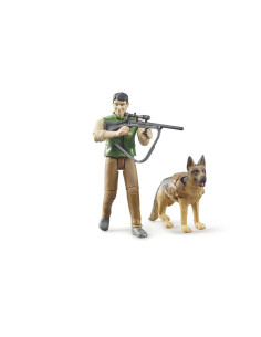 BR62660,Bruder - Figurina Padurar Cu Caine Si Echipament