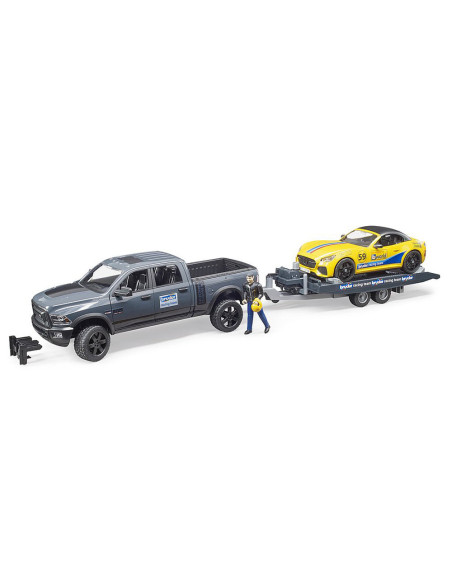BR02504,Bruder - Masina De Teren Ram 2500 Si Masina De Curse Roadster