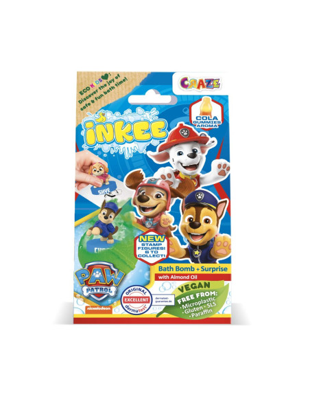 CRZ52327,Craze - Bila de baie Inkee cu surpriza figurina stampila Paw Patrol