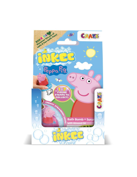 CRZ64290,Craze - Bila de baie Inkee cu surpriza figurina stampila Peppa Pig